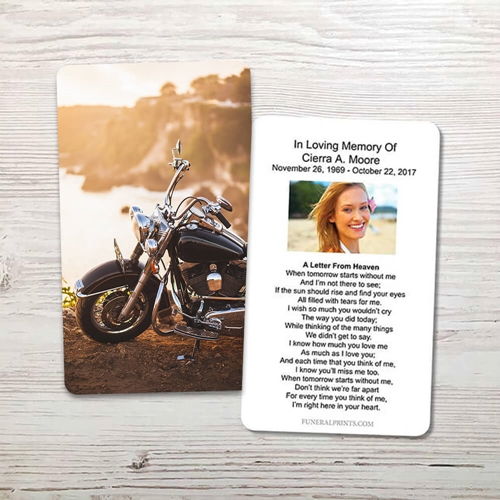 Picture of Motorcycle Memorial Card