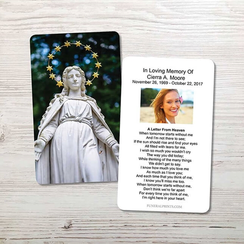 Picture of Statue of Virgin Memorial Card