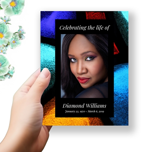 Show details for Stained Glass Funeral Program 
