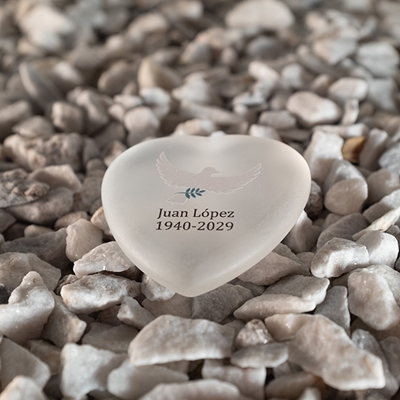 Show details for Heart-Shaped Dove Memorial Stones