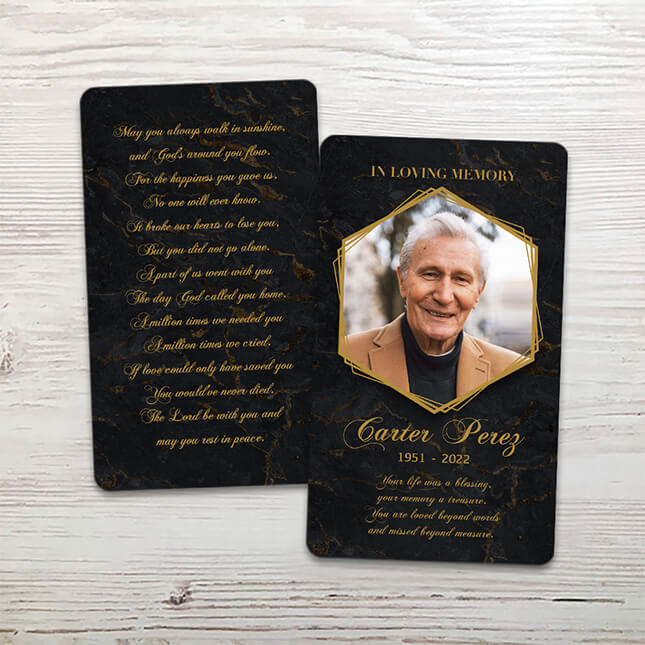 Show details for Black Marble Memorial Card
