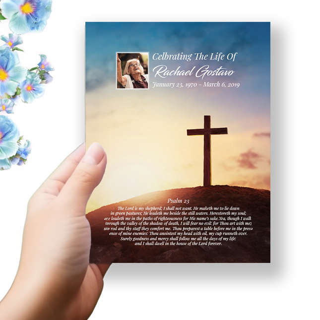 Show details for Rising Cross Funeral Program 