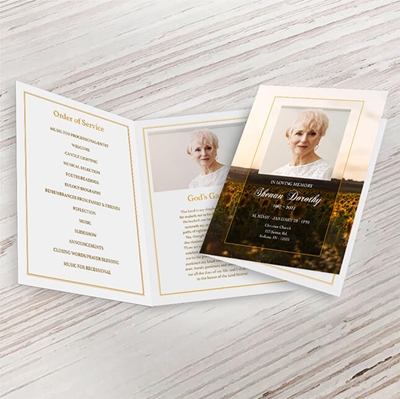 Show details for Sunflower Funeral Program 