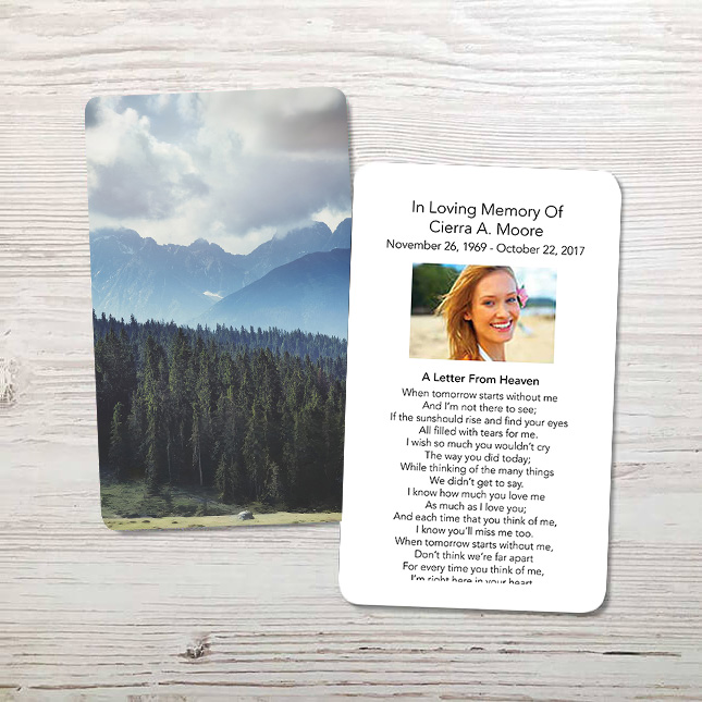 Show details for Mountain Forest Memorial Card