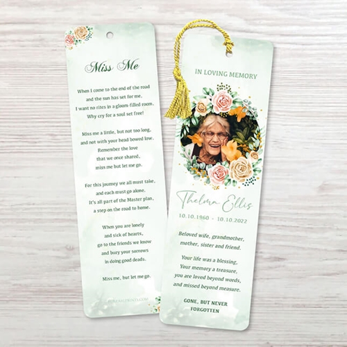 Show details for Multi Gold Floral Bookmark