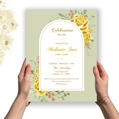 Show details for Yellow Floral Border Premium Program (8.5x11)