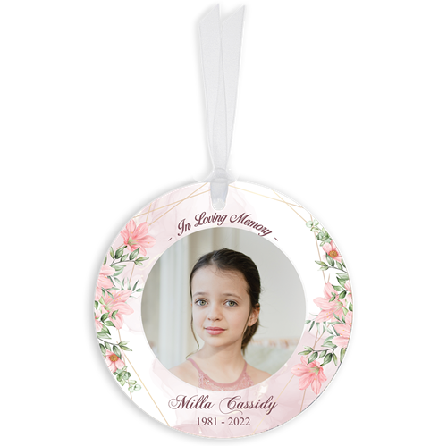 Show details for Purple Gold Floral Circle Ornaments