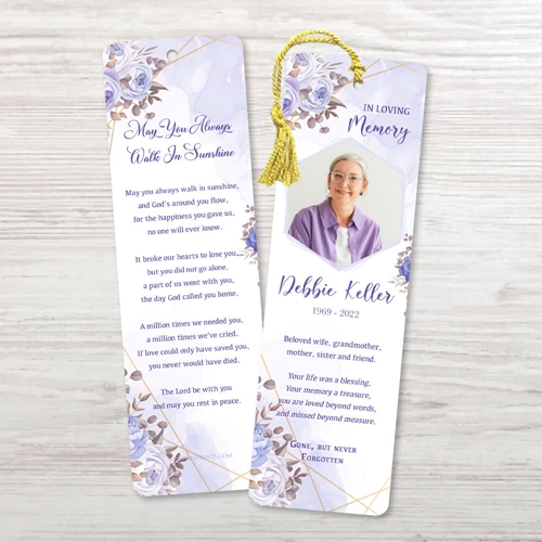 Picture of Purple Gold Floral Bookmark