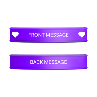 Show details for Purple and White Hearts Wristband
