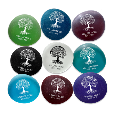 Show details for Multicolor Frosted Assortment Tree of Life Memorial Stone