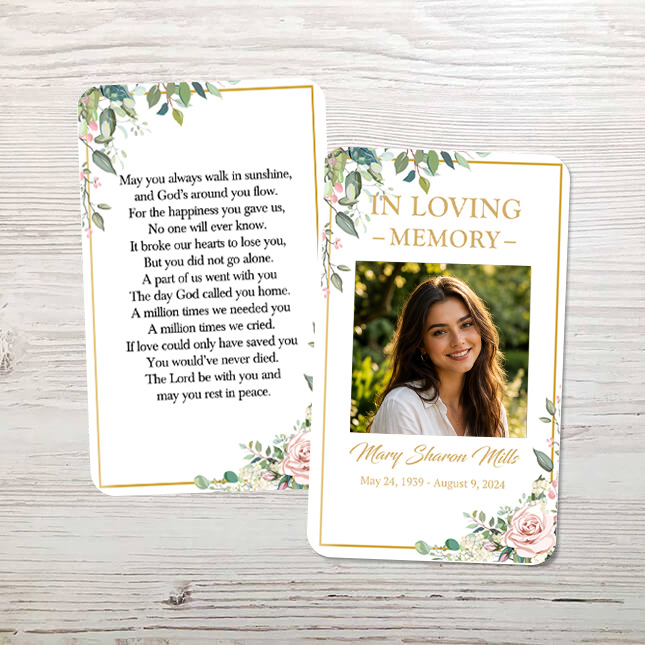 Show details for Floral Funeral Card
