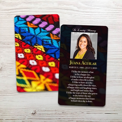 Show details for Maya English Memorial Card