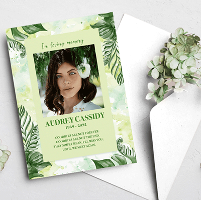 Show details for Green Leaf Watercolor Announcement