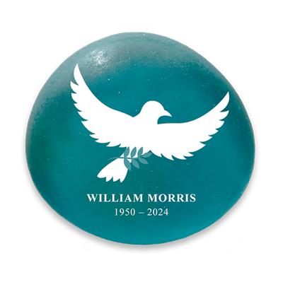 Show details for Frosted Teal Dove Memorial Stones