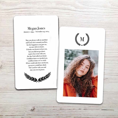 Show details for Monogram Memorial Card