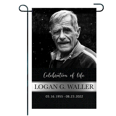 Show details for Black Silver Classic Garden Flag