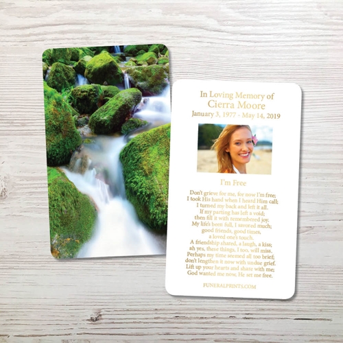 Picture of Moss on the Rocks Gold Foil Memorial Card