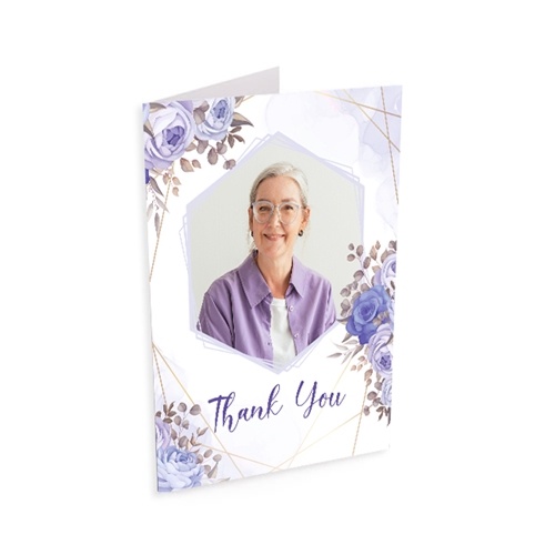 Show details for Purple Gold Floral Thank You Card