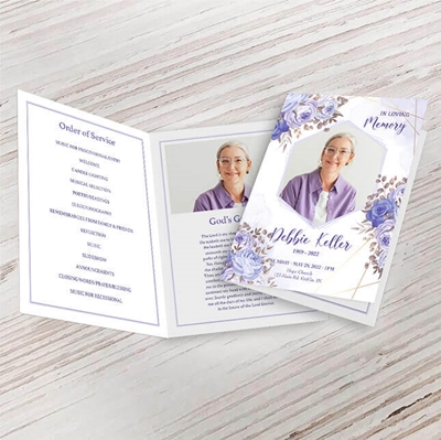 Show details for Purple Gold Floral Memorial Package