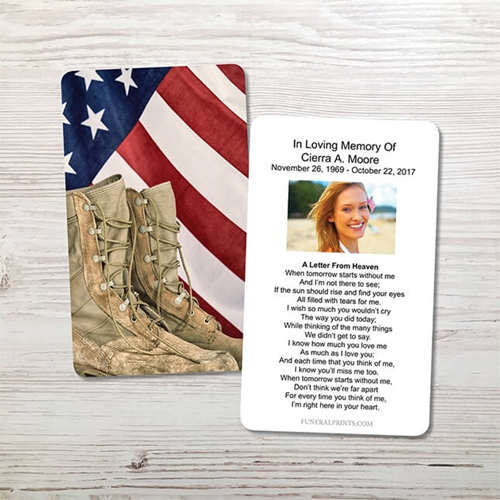 Picture of Flag & Boots Memorial Card