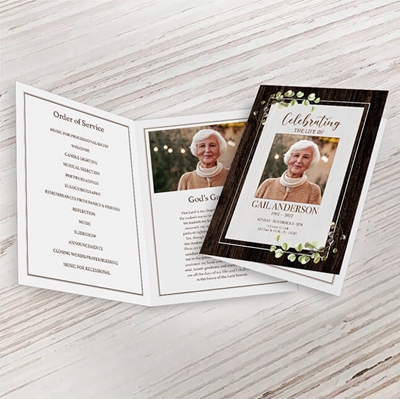 Show details for Rustic Brown Funeral Program 