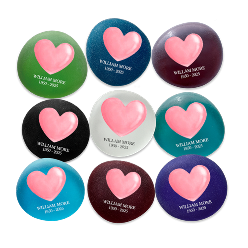 Show details for Multicolor Frosted Assortment Pink Heart Memorial Stone