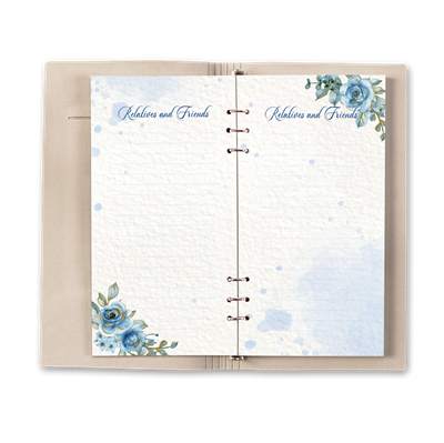 Show details for Blue Floral Guest Book - Gray