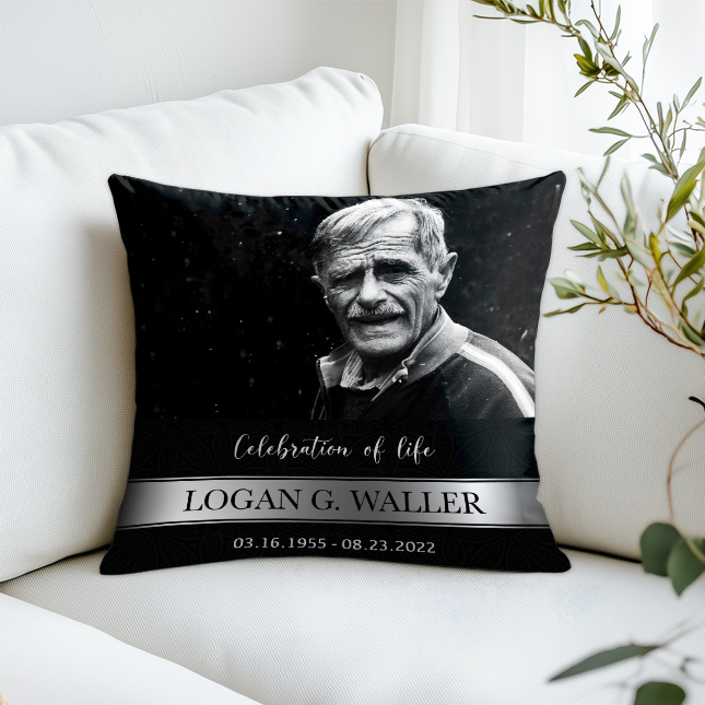 Show details for Black Silver Classic Pillow