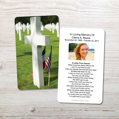 Picture of Cross Military Cemetary Memorial Card