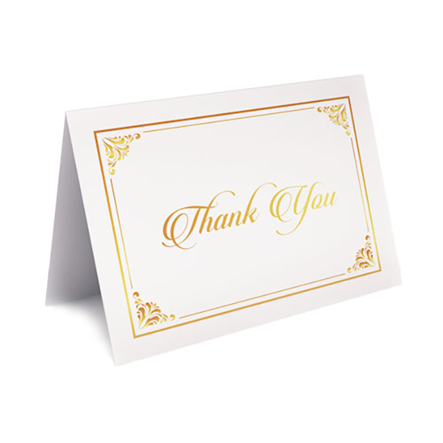 Show details for Classic White with Gold Foil Thank You Card