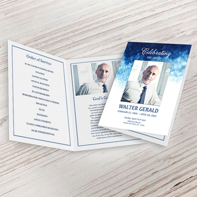 Show details for Blue Watercolor Memorial Package