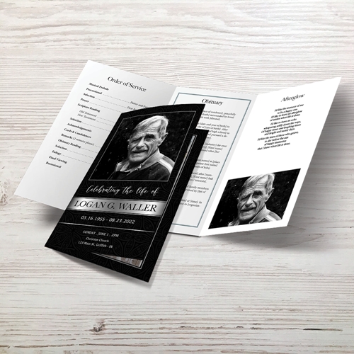 Picture of Black Silver Classic Trifold Program