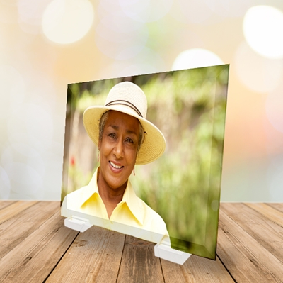 Show details for Fuzed Flat Glass Print with Stand 5"x7"