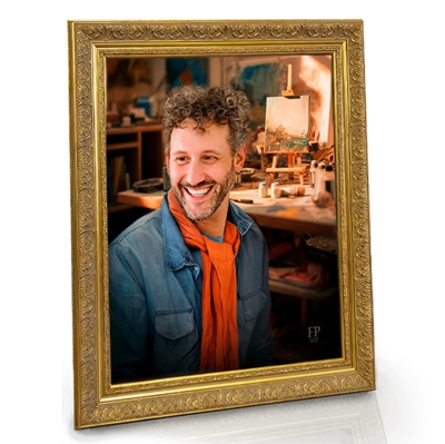 Show details for Framed Memorial Portrait - Artist Haven Lifescape Background