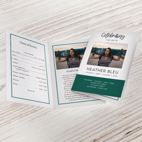 Show details for Contemporary Green Funeral Program (MegaEdit)