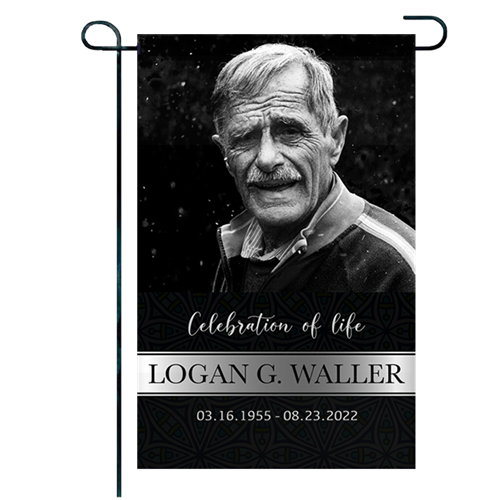 Show details for Black Silver Classic Garden Flag