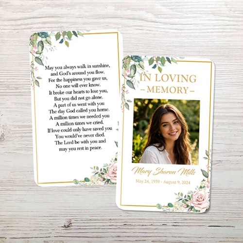 Show details for Floral Funeral Card