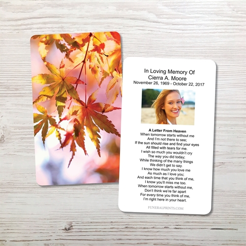 Picture of Leaves of Fall Memorial Card