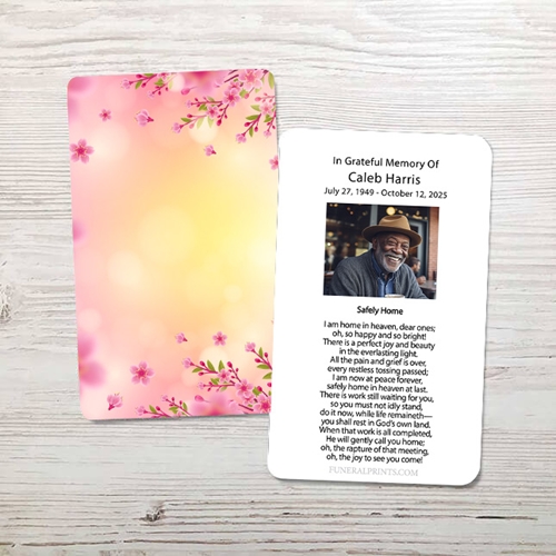 Show details for Luminous Cherry Blossom Memorial Card
