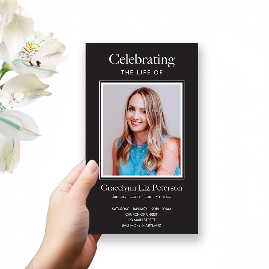 Show details for Modern Black Trifold Program 