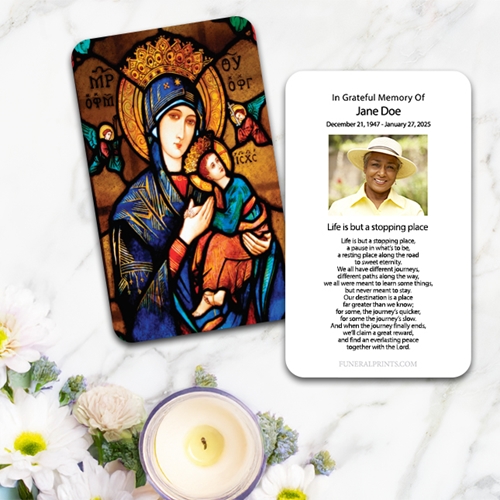 Show details for Our Lady Spanish Prayer Card