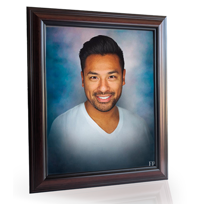 Show details for Framed Memorial Portrait - Sapphire Studio Background