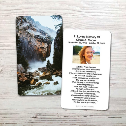 Picture of Brown Waterfall Memorial Card